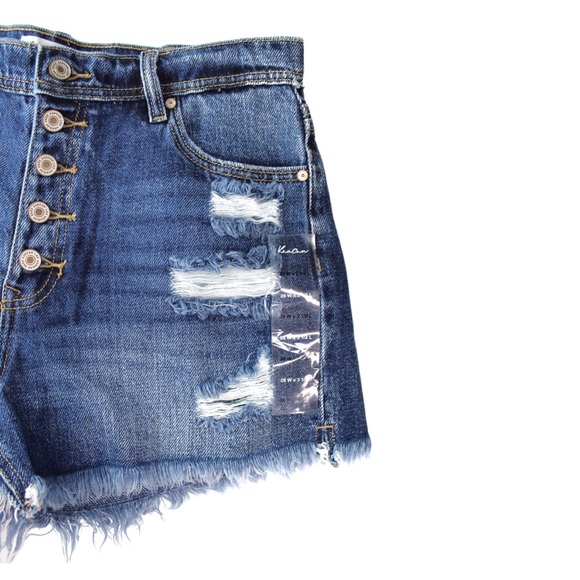 KanCan High Rise Ripped Button Fly 3.5in Distressed Jean Shorts 28 6 - Picture 6 of 10